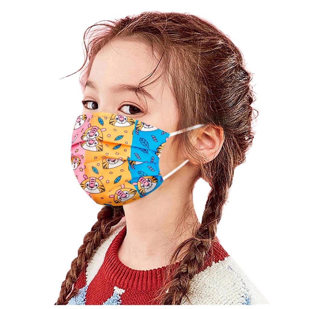 10PCS Children's Kids Disposable Face Mask Cute Print Facial 3Ply Masks