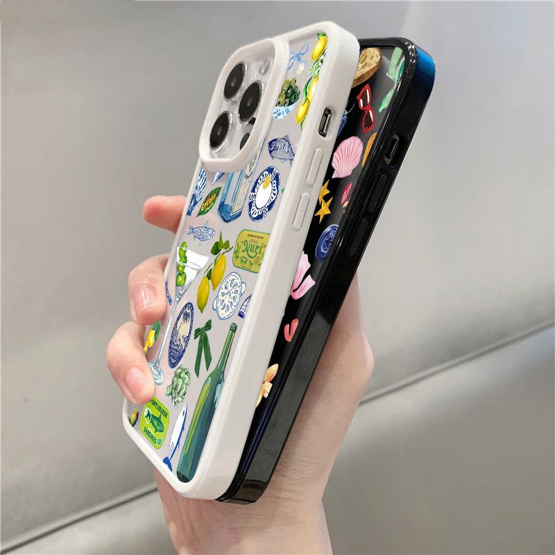 Морський Пейзаж Вино Лимон Чохол для Телефону для IPhone 16 15 14 13 12 11 Pro Max 16E X XR XS Max 7 8 16 Plus SE2 Ударостійкий М'який Чохол