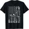 Tools American Flag Graphic Tee Men Mechanic Craftsman Vintage Cotton T-Shirt