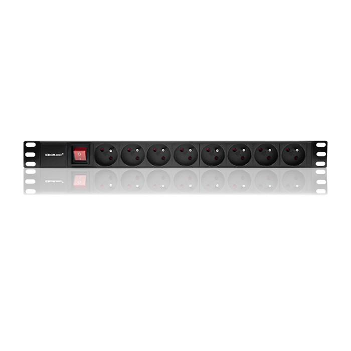 Qoltec PDU power strip for 19'' RACK | 1U | 16A | 8xSCHUKO | 2m