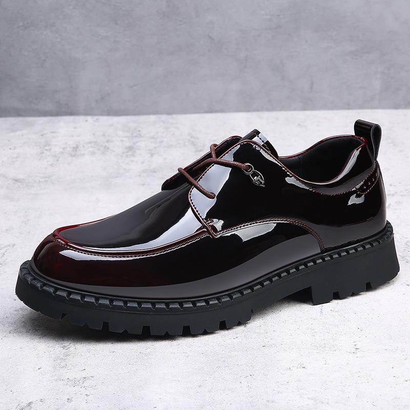 Leather shoes men's green autumn new breathable men's casual shoes fashion British business formal men's shoes