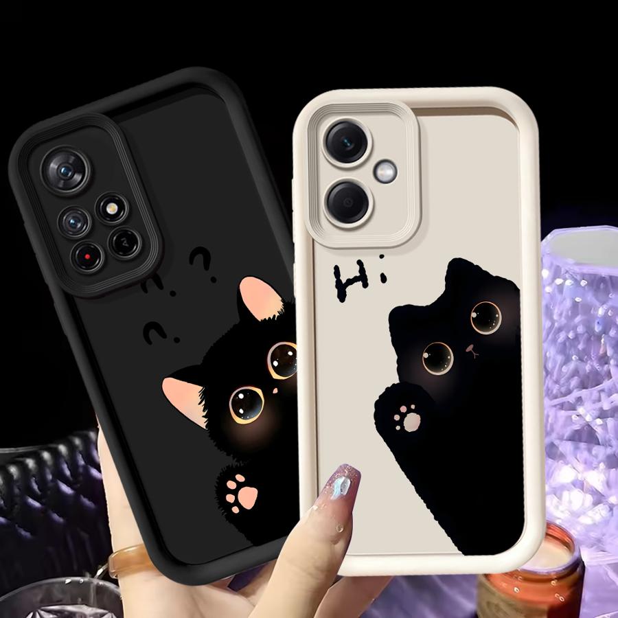 Phone Cover Case for Xiaomi Poco F8 C50 X3 Pro C61 X3 NFC C51 Hello Cute Blacks Cat