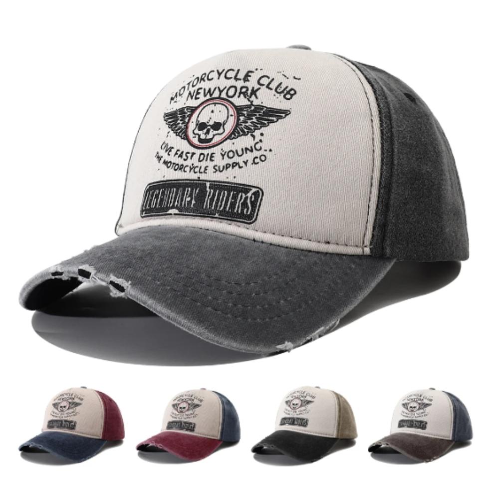 Skull Print Snapback Hats Bones Sun Visors 2024 Punk Motorcycle Cap  for Men Women