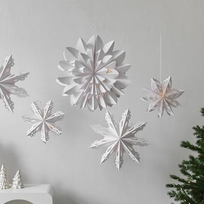 Grenzüberschreitender Leuchtender Weihnachts-Schneeflocken-Stern Origami - Fensteranhänger