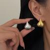 Minimalist Glossy Water Drop Metal Stud Earrings Three-dimensional European and American Style Simple Earrings, Advanced Sense Niche Light Luxury