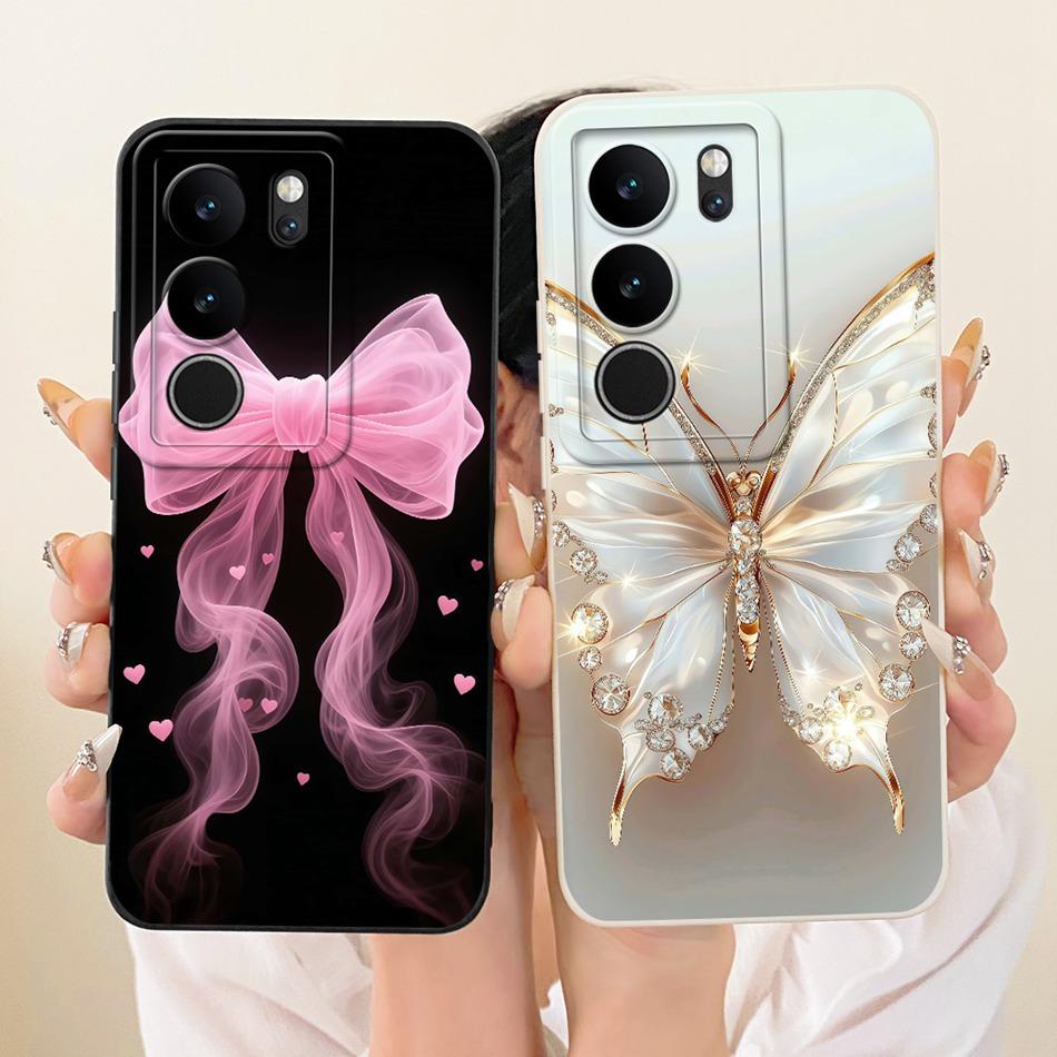 For Vivo V29 V29Pro Cute Cat Flower Cartoon Phone Case For Vivo V 29 V29 Pro V2250 V2251 Shockproof Soft Silicone Covers Bumpers