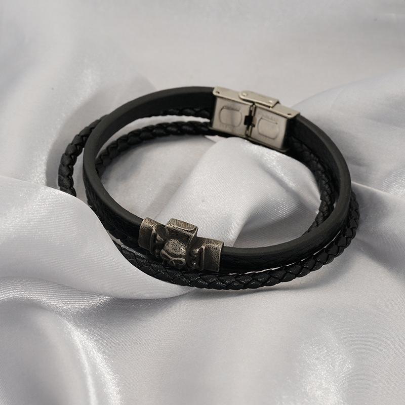 Accessories Stainless Steel Leather Bracelets Fashion Jewelry Personalized Multi-layer Braided Leather Bracelets Unisex