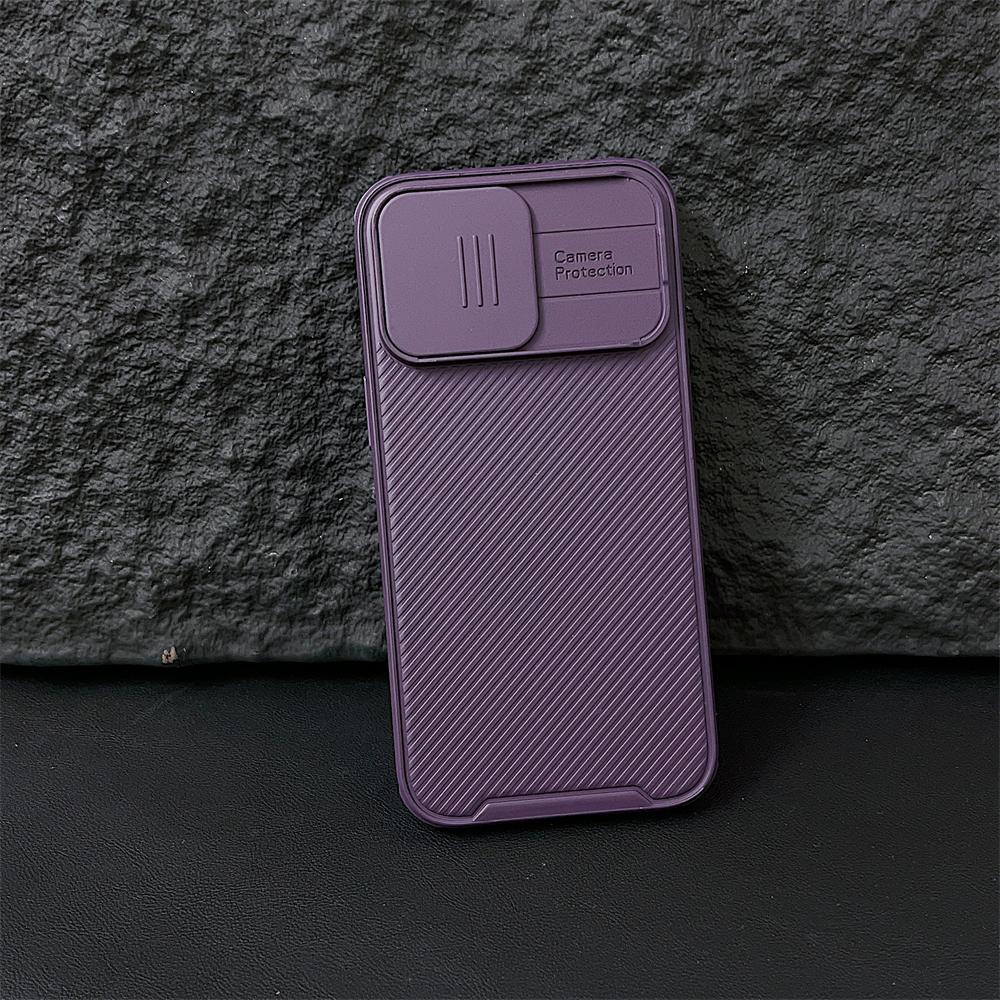 Luxury Slide Camera For MagSafe Magnetic Stripe Armor Case For iPhone 16 15 14 13 12 Pro Max Plus Mini 11 Wireless Charger Cover