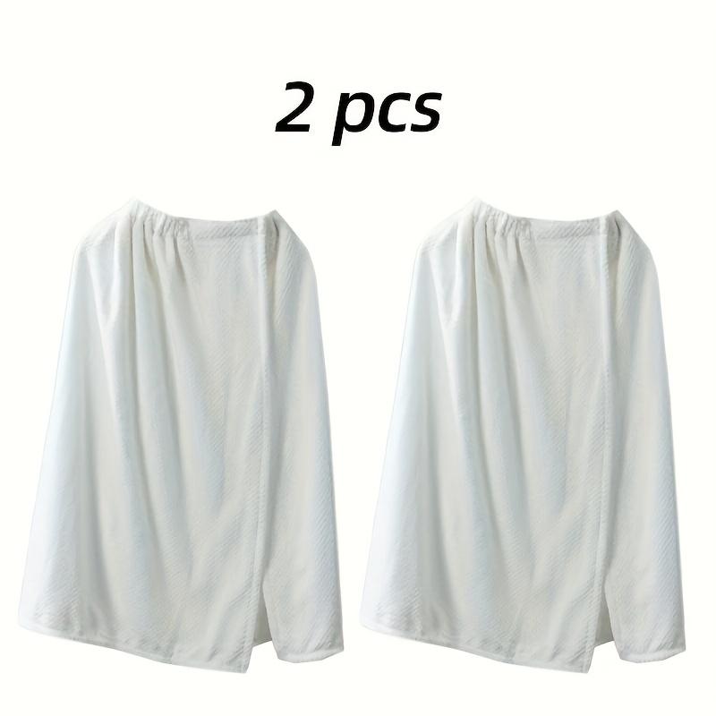 2pcs Coral Velvet Solid Color Bath Skirt Quick Drying Wearable Pineapple Check Bath Towel Absorbent Soft Bathrobe Bath Skirt