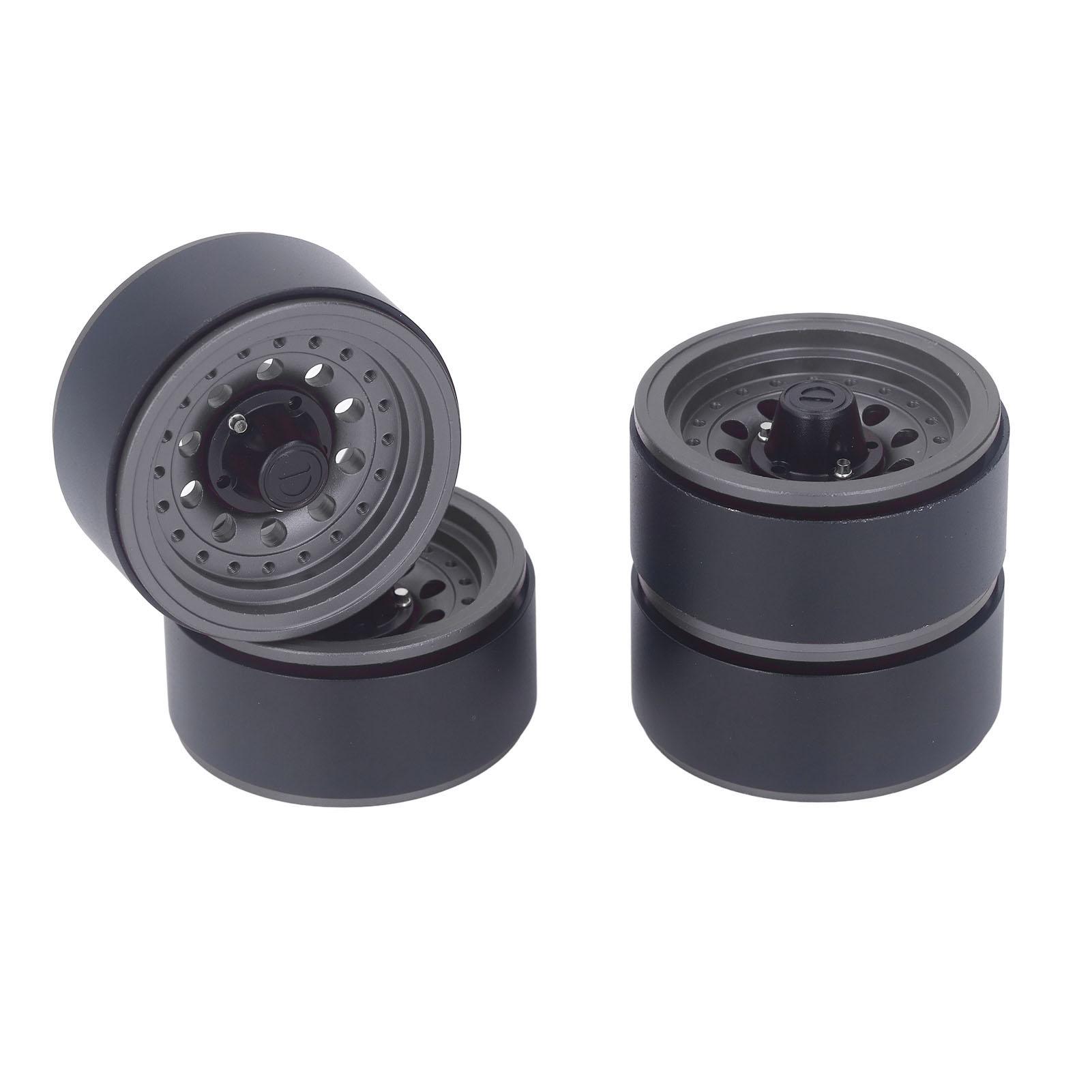 

4PCS RC Beadlock Wheel Rim Set 1.9 Inch Aluminum Alloy 1 10 RC Car Wheel Hub for Axial SCX10 I II III Grey сірий
