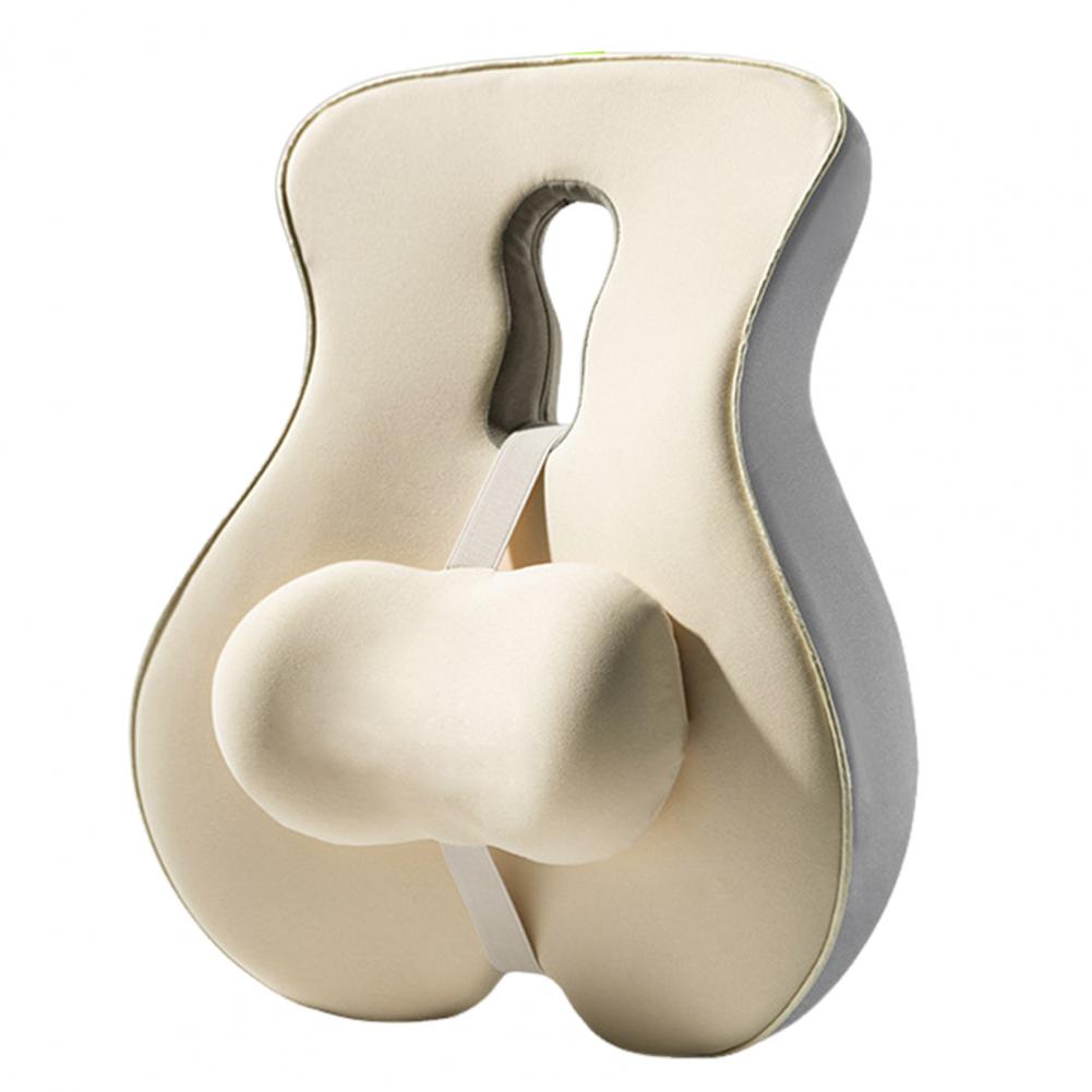 Back Support Cushion Memory Foam Lumbar Support Cushion Adjustable Slider for Office Chair Computer Desk Chair