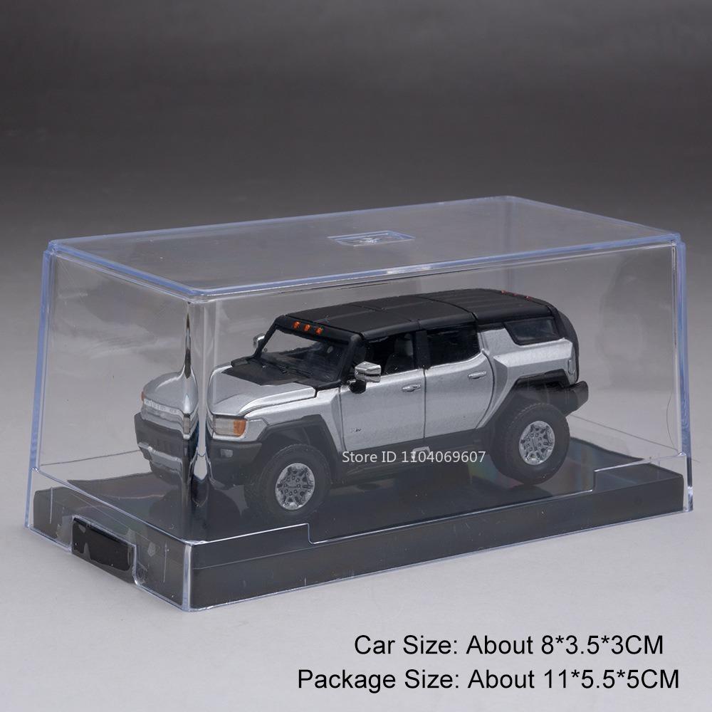 

1:64 Scale Model Toy Off-road Cars EV Alloy Diecast Slide Forward Hood Opened Rubber Tires with Acrylic Box Simulation Vehicles
