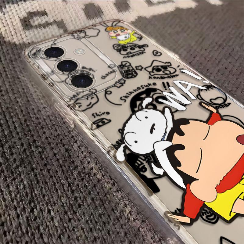 Case for Samsung Galaxy S26 Note 20 Ultra 10 S25 Edge S20 Plus S24 S21 S22 FE S23 Ultra Phone Cover Shark Crayon Shin Chan