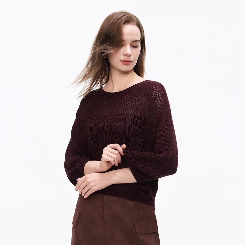 Women s Thin 3/4 Sleeve Knit Pullover M