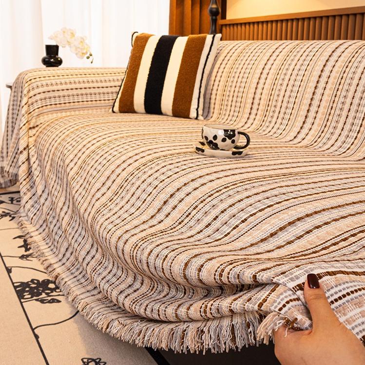 1pc Bohemian Throw Blanket Striped Geometric Pattern All-Season Multi-Use for Sofa Bed Car Travel, Soft Cozy Decorative Accent