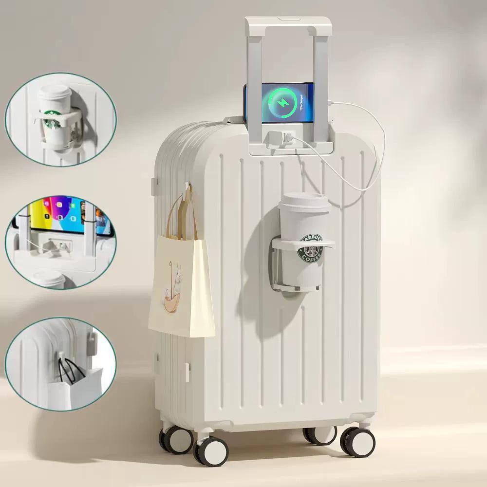 20-Inch Multifunctional Carry-On Suitcase with Logo Option - Fresh Design for Women, Students, and Men with 24-Inch Version and Combination Lock.
