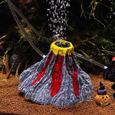 Fish Tank Decoration Resin Simulated Volcano Landscaping Aquarium Air Bubble Stone Oxygen Pump Decoration Artificial Ornaments
