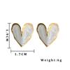 Glitter Enamel Oil Heart Stud Earrings for Women Girls New Fashion Party Golden Color Love Earrings Cute Romantic Zircon Gift