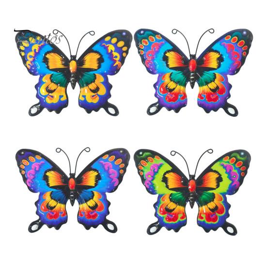 Outdoor Hanging Art Metal Butterfly Wall Decorations, Sculpture Decor, Iron Easy Installation Decor Indoor for Living Room Bedroom Garden Patio Fence