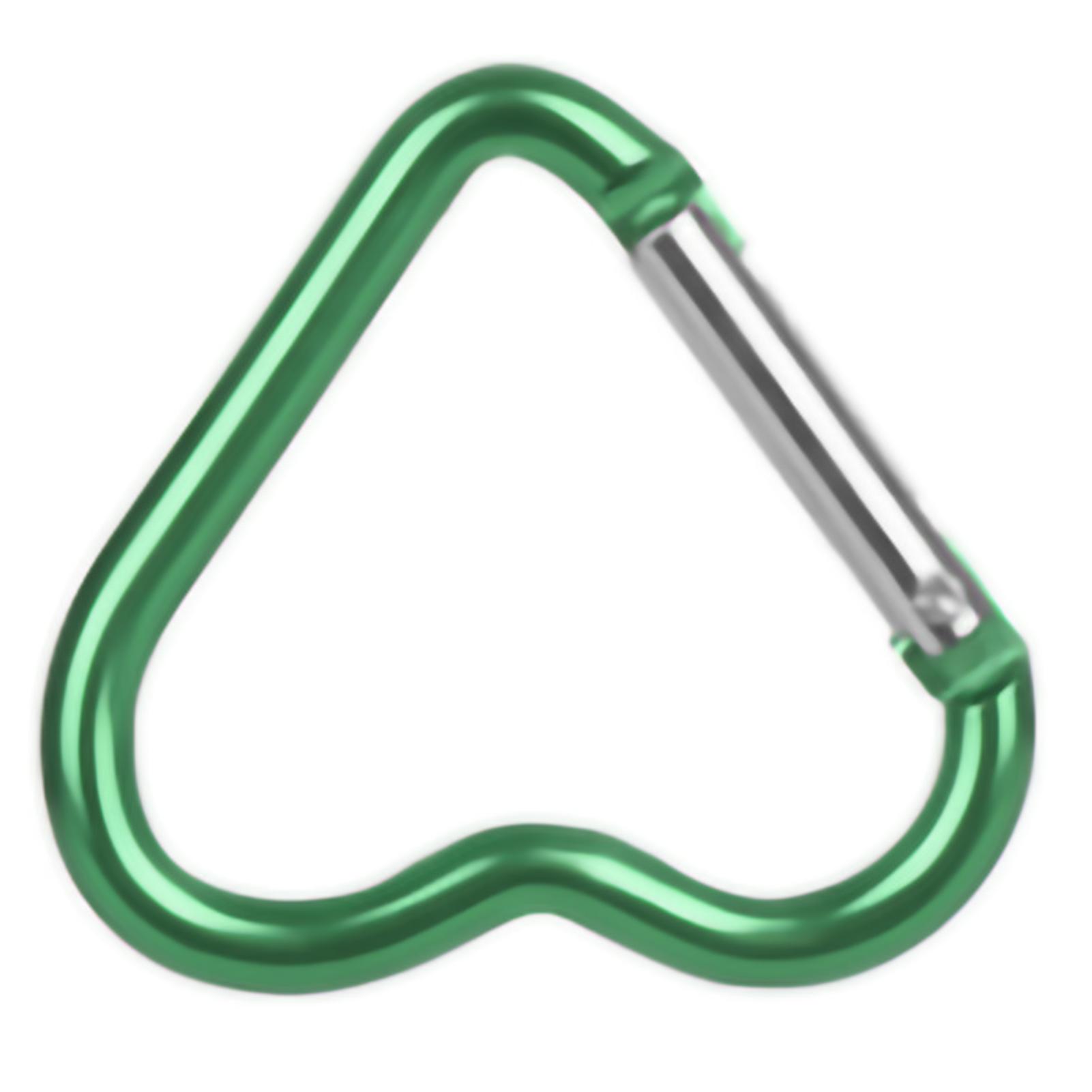 

Aluminum Alloy Carabiner Heart Shaped Heavy Duty Metal Camping Hanging Buckle for Hiking Water Bottle Keychain зелений