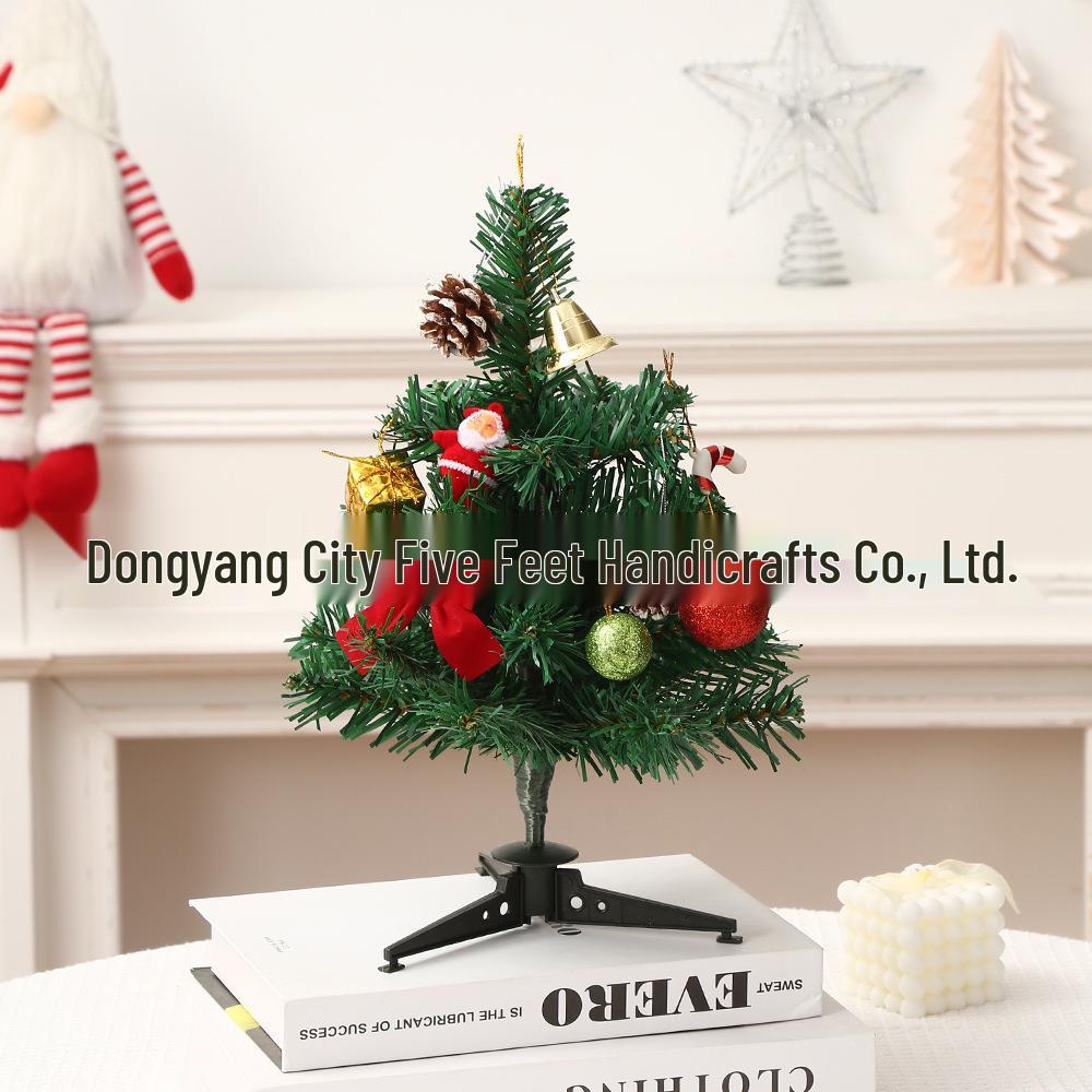 Mini 30cm Christmas Tree Set: PVC Desktop Decoration with Ornaments