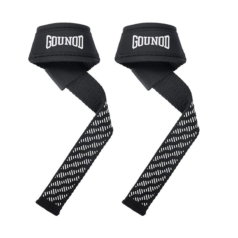 Silicone Wave Pattern Wrist Straps Anti-Slip Polyester Gym Wrist Wraps for Weightlifting Exercise and Workout чёрный