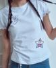 Loginaenloji Rg Lettering Check Star T-Shirt White Melange