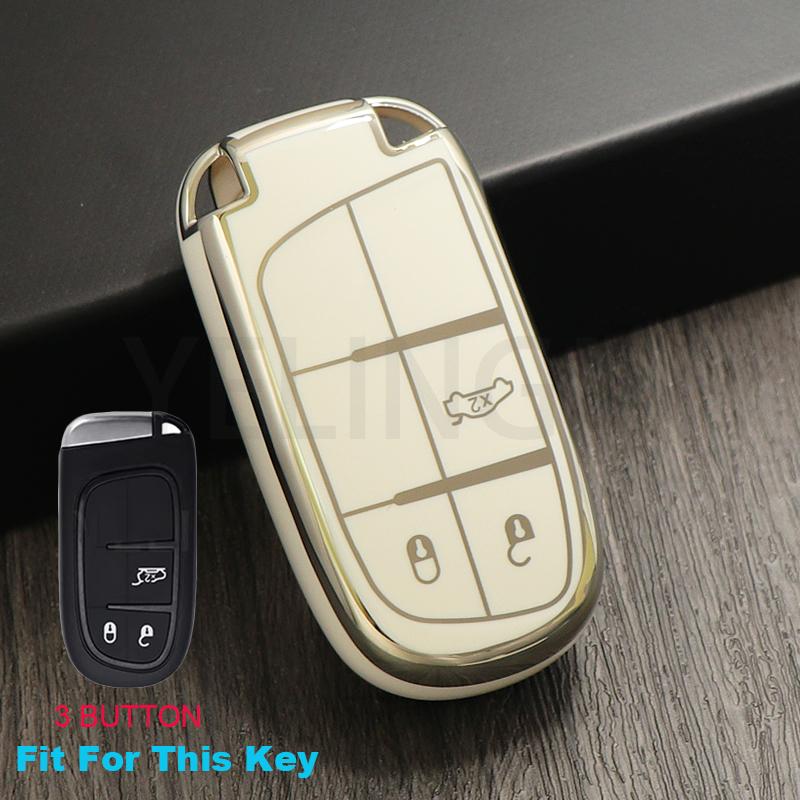 3/5 Tasten Schale Fob TPU Auto Smart Schlüssel Etui Abdeckung Für Jeep Renegade Frand Cherokee Dodge Journey Charger Chrysler 200 300 300