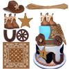Cowboy Cake Decorations Cowboy Hat and Boot Cake Toppers Western Cowboy Birthday Baby Shower for Western Theme Party Supplies