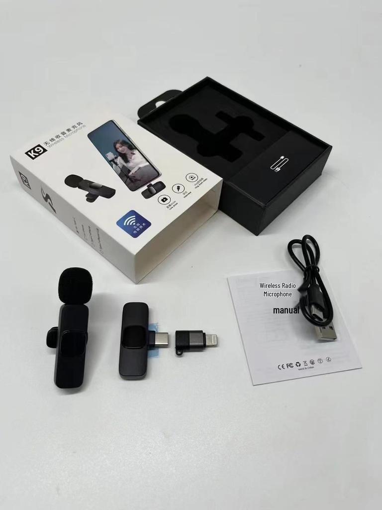 Wireless Lavalier Microphone with Intelligent Noise Reduction for Live Streaming, Vlogging, and Video Recording