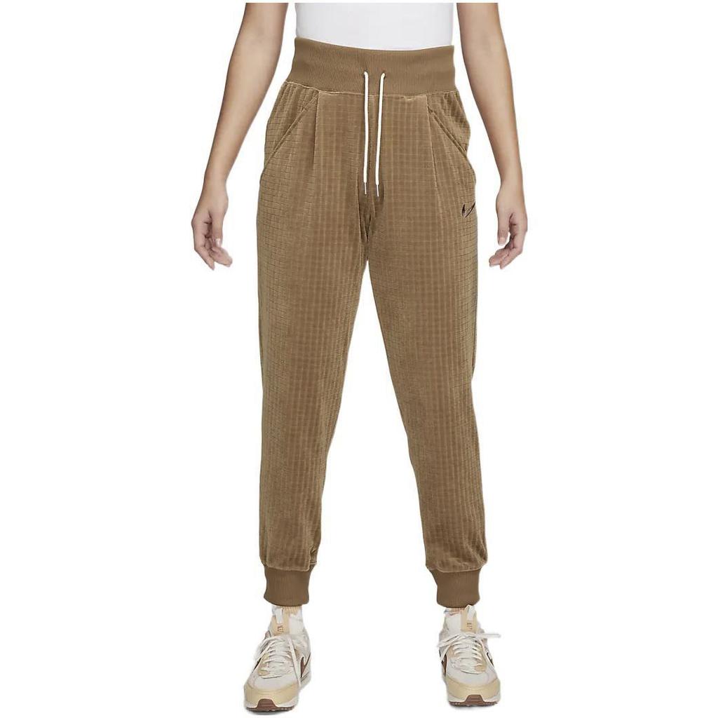 Nike Solid-Color High-Waisted Joggers Women Bottoms Yale-Brown Ironstone DV7821-270