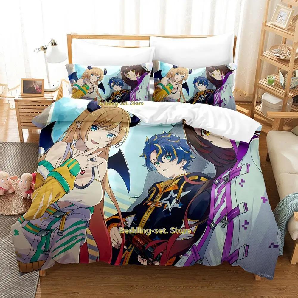Kawaii Mädchen Roboco-san Vtuber Bettwäscheset Einzelbett Twin Full Queen King Size Bettset Erwachsener Kind Schlafzimmer Bettbezugsets Anime Bett