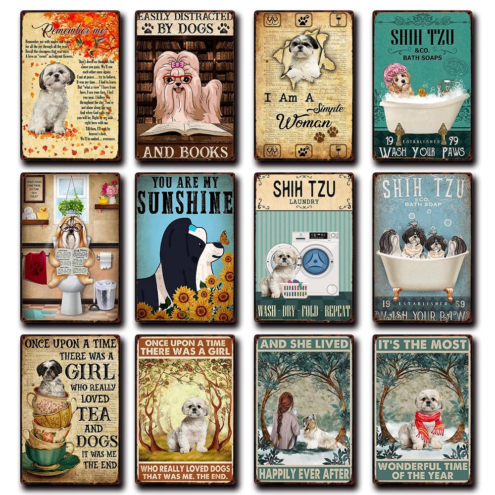 [ Wellcraft ] Pet Shih Tzu Dog You Are My Sunshine Beer Bath Shop Art Metal Tin Sign Wall Poster Iron Painting Pub D-14 20*30 CM