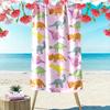 Buntes Dinosaurier-Muster auf rosa Hintergrund Strandtuch schnelltrocknend für Reisen Outdoor-Sport Joggen Strand und Schwimmen