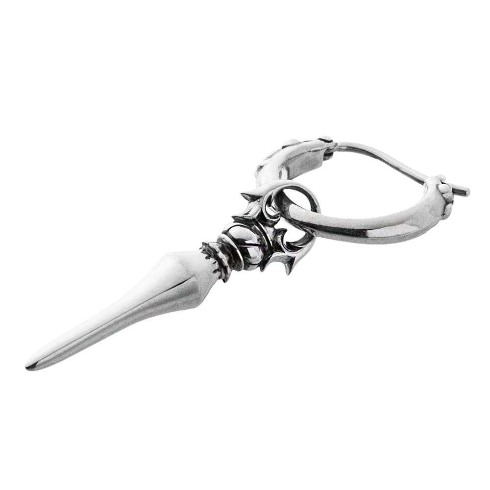 Artemis Kings AKE0103 Spear Earrings Silver Accessories for Men and Brand Hoop Drop 925 (Single Ear) - Women, Jewelry, Silver, Earrings, Earrings,