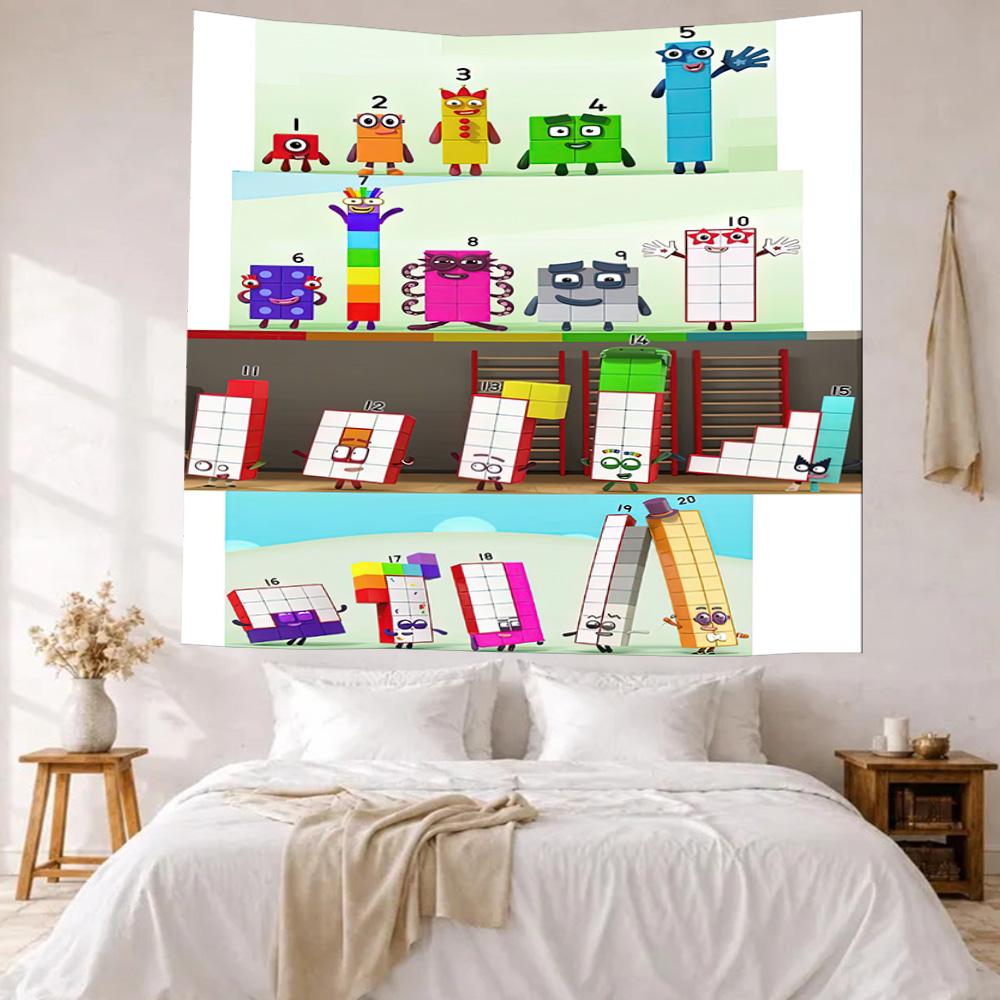 Numberblocks Wall Decor Tapestry Art For Pet Memorial Birthdaywedding Party Backdrop Family Gift