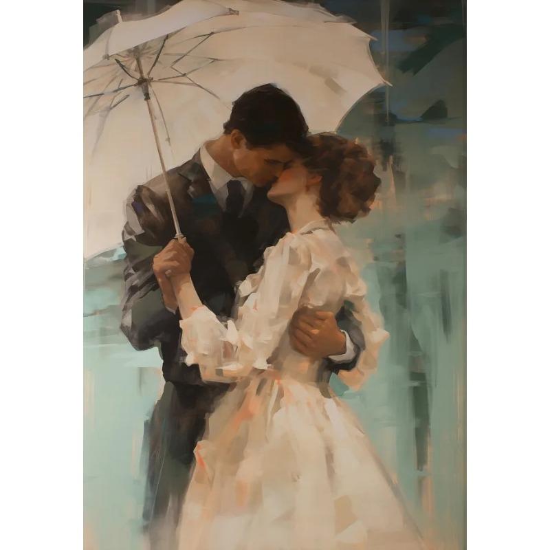 Vintage Romanticism Couple Painting Posters and Prints Canvas Printing Romantic Wall Art Picture for Living Room Home Decor Gift