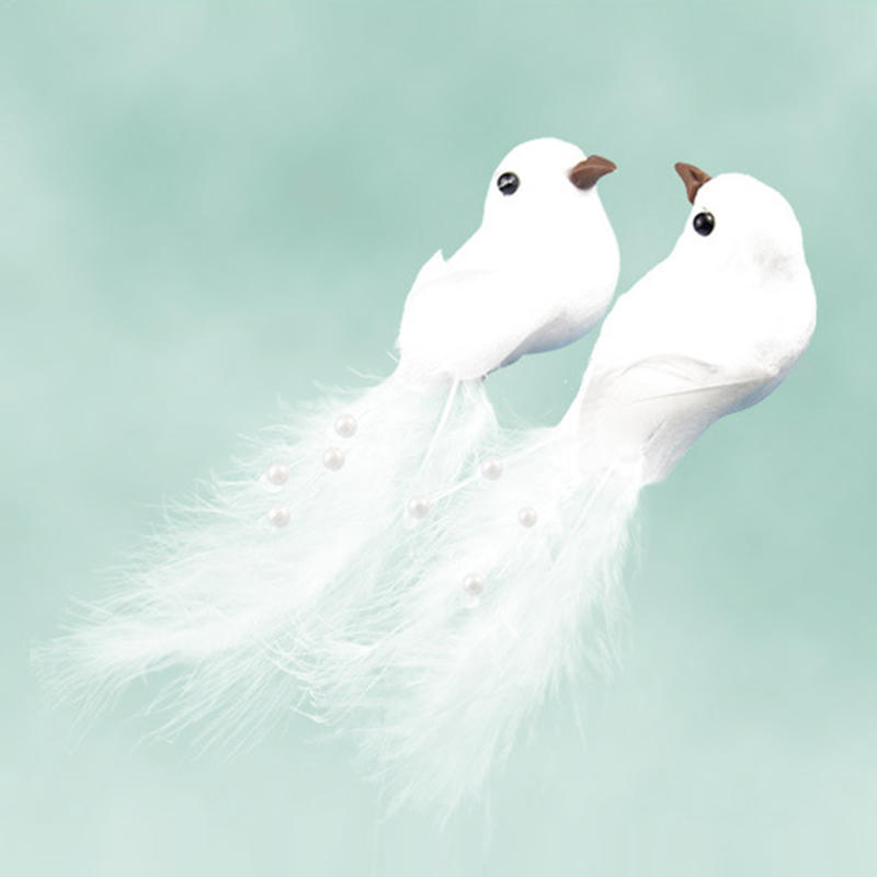 Δημιουργικό Στολίδι Πουλιού με Φτερά Προσομοίωσης Περιστεριού Διακόσμηση Διαρρύθμισης Χριστουγεννιάτικου Δέντρου για Γάμο DIY Εξωτερικού Χώρου