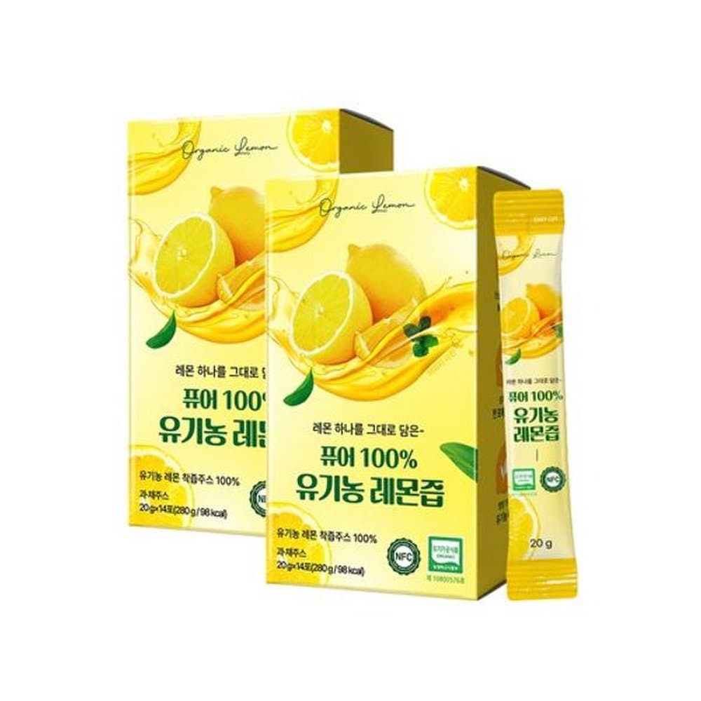 

Pure100 NFC Organic Lemon Juice Lemon Water 14 Packets x 2 Boxes