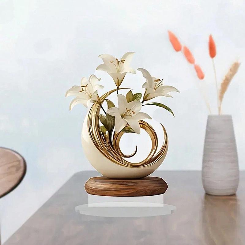 Minimalist Luxury Mother'S Day Desktop Flower Acrylic Art Decoration