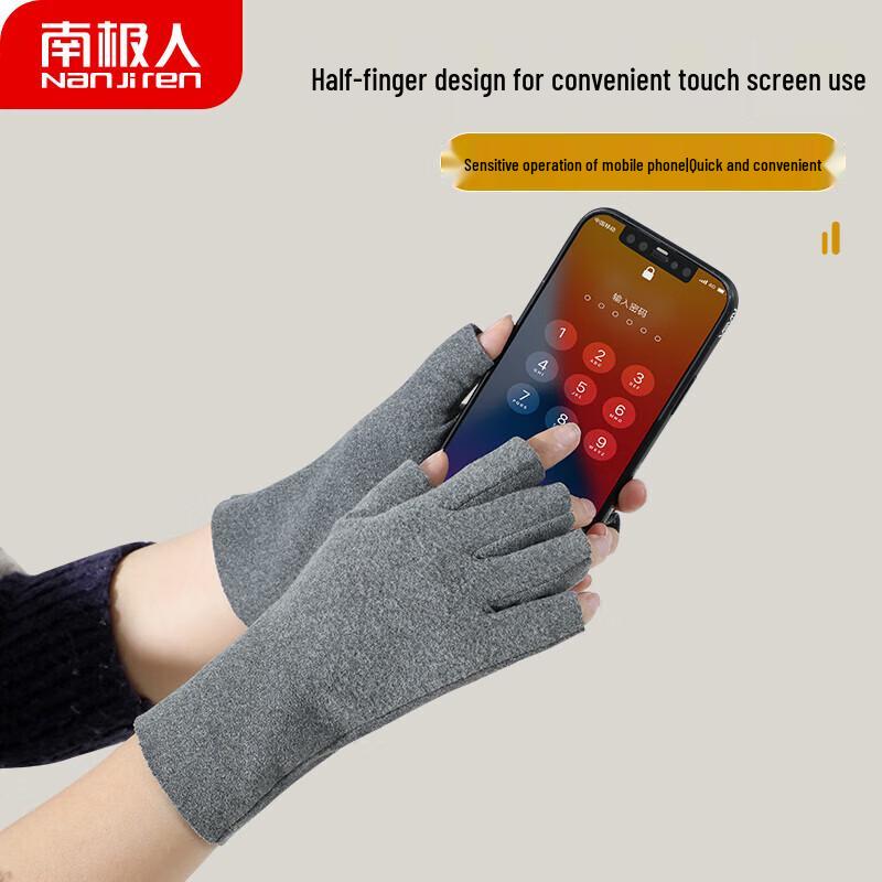 Nanjiren Women's Winter Half-Finger Gloves