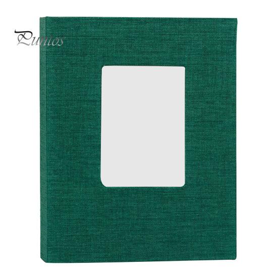 Linen Photo Album Fabric with 208 Pockets Slip-in Picture Albums Cover Memory Family Storage Book Front Window for Anniversary Vacation Wedding