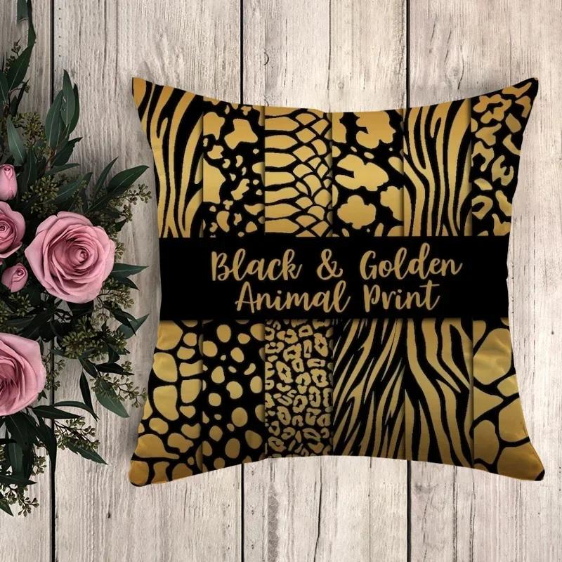 Anime Polštář Černá Zlatá Tisk Dekorační Povlaky na Polštáře Povlak na Polštář Polštáře na Pohovku Potah na Polštář x Dekorační Polštáře