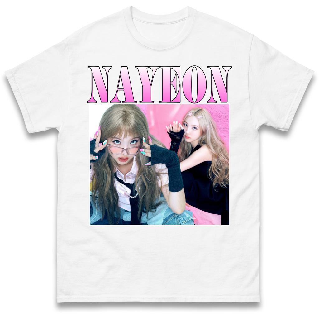 Nayeon Idol Collage Graphic Tshirt Unisex Unisex Retro 90s Bootleg Fan Casual Short Sleeve Cotton Tops