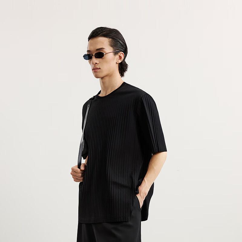 Croquis Men's 2025 Spring Loose Fit Round Neck Short Sleeve T-Shirt