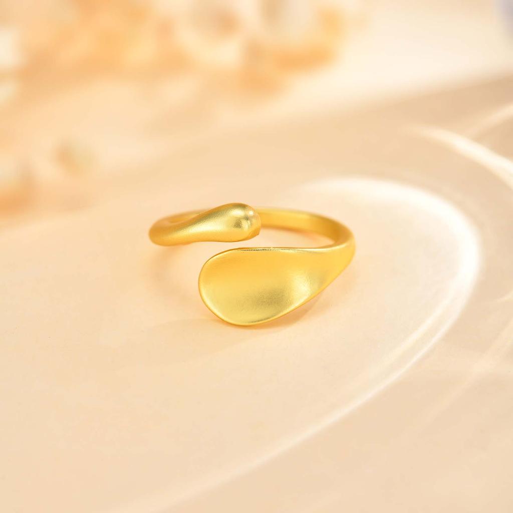 Stainless Steel Adjustable Ring for Women, 18K Gold Plated Emerald Zircon Open Cuff Band Waterproof Tarnish Free Jewelry