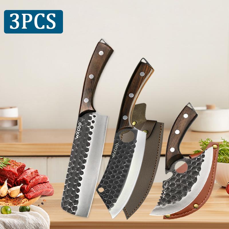 WXCOO Multifunctional Fish Cutter Knife Stainless Steel Butcher Knife Meat Cleaver Sharp Blade Bottle Opener Kitchen Knife