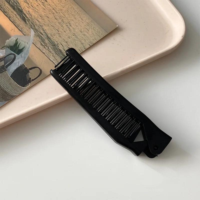 Colorful Portable Fashion Hair Comb Folding Anti-static Plastic Comb Hair Brush Compact Pocket Size Purse Hair Comb Cepillo Para