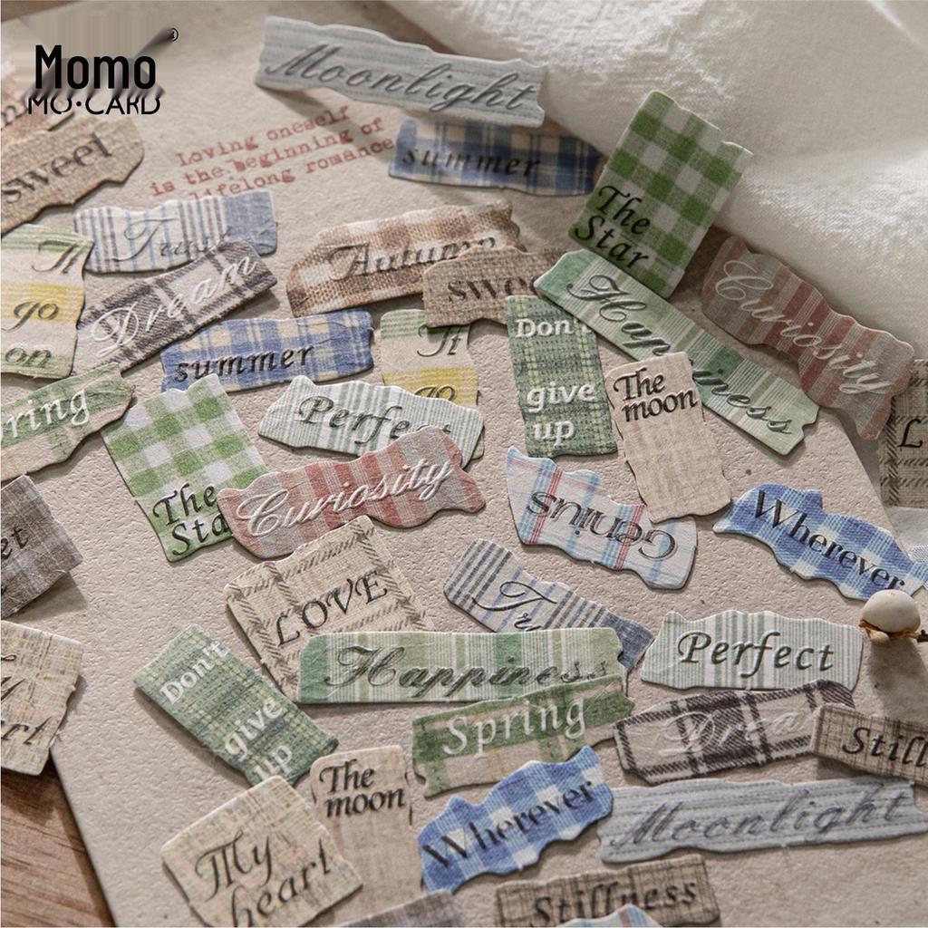 MòMò Retro English Embossed Sticker Pack - Paper Interstices Series