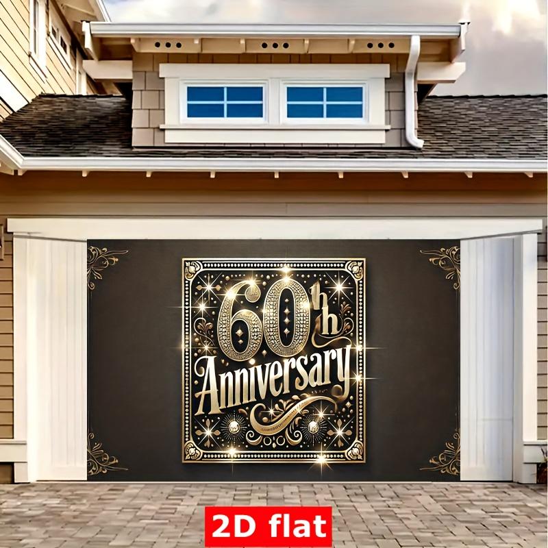 A 2D flat item used to celebrate the 60th anniversary celebration, made of polyester fiber, party banner